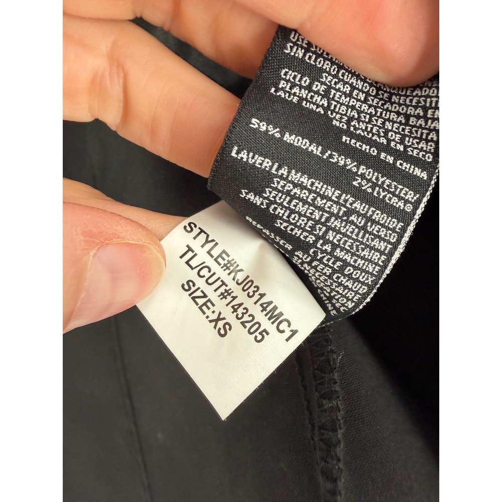 Kut from the Kloth Kara Coated Jacket Womens XS Black Frayed Hem Crop KJ0314MC1 - Picture 6 of 9